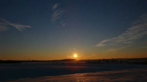 Beautiful winter sunset, time lapse Stock Footage 7901816