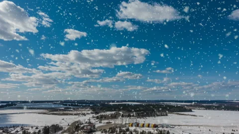 Beautiful winter time lapses with beautiful snowfall Stock Footage 97202000