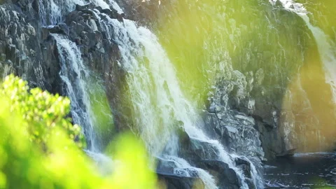 Beautiful winter waterfall Stock Footage 262294525