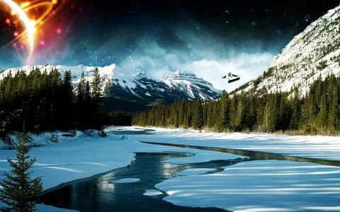 Beautiful Winter wonderland Abstract photo Stock Illustration