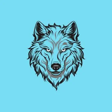 Beautiful wolf tattoo, vector wolf's head Stock Illustration