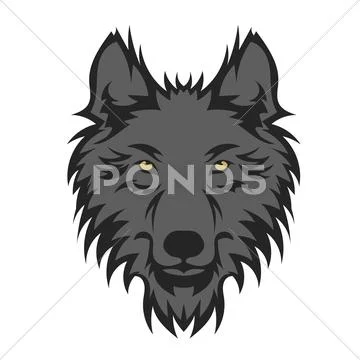 Beautiful wolf tattoo.Vector wolf's head as a design element Stock Illustration