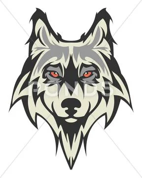 Beautiful wolf tattoo.Vector wolf's head as a design element Stock Illustration