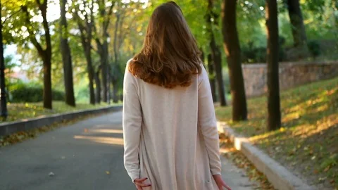 Beautiful woman autumn Stock Footage