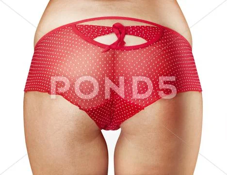 Beautiful woman buttocks in red shorts Stock Photos