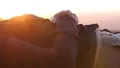 Beautiful woman laying in sunset HD Footage