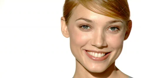 Beautiful woman is looking around Stock Footage