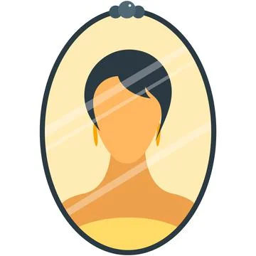Beautiful woman mirror reflection vector isolated on white Illustrazione stock