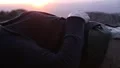 Beautiful woman relaxing in sunset HD Footage