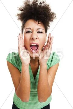 Beautiful woman shouting Stock Photos
