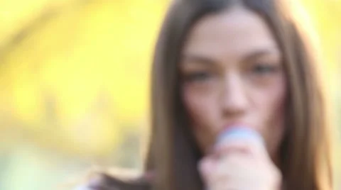 Beautiful woman singing Stock Footage 59556711