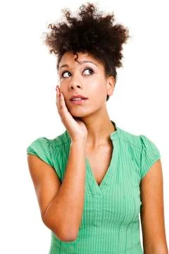 Beautiful woman thinking Stock-Fotos