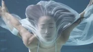Beautiful Woman Underwater Stock Footage