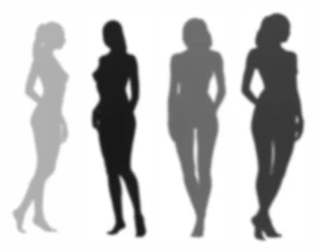 Beautiful  woman's shadows mini Set Stock Illustration