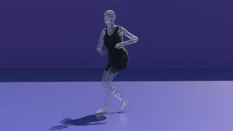 Beautiful women Dancing , Hyper Realistic 3D dancing pose of A metallic girl Illustrazione stock
