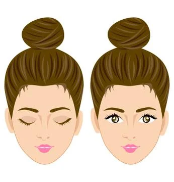 Beautiful women face vector Stock Illustration