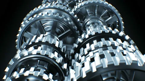 Beautiful Working Abstract Isolated Gearbox Seamless. Looped 3d Animation Alpha Stock Footage 101299887
