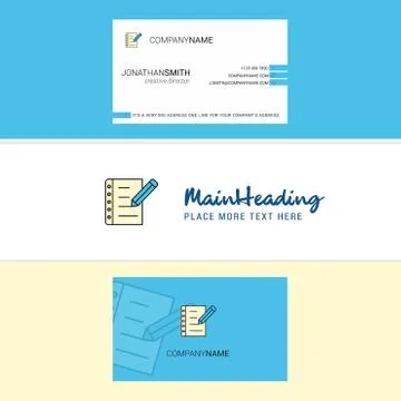 Beautiful Writing on notes Logo and business card. vertical Design Vector Stock Illustration