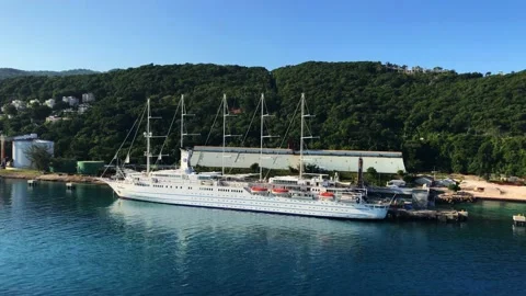Beautiful yacht in Jamaica Stock Footage