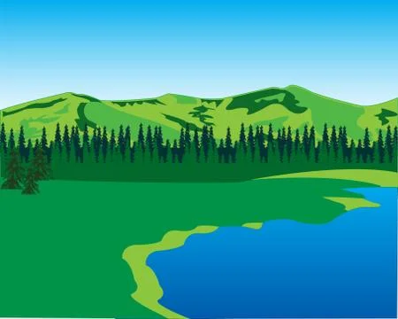 Beautiful year landscape Stock Illustration