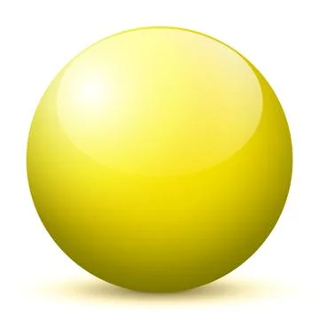 Beautiful Yellow 3D Vector Sphere with Smooth Shadow Stock Illustration