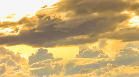 Beautiful yellow cloudscape with large Video stock 64153931