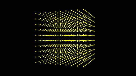 Beautiful yellow cube box is rotate, dot particle. Stock Footage 102948514