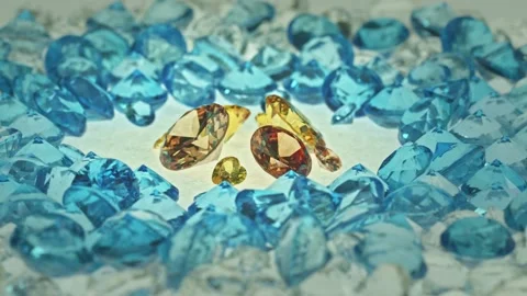 .beautiful yellow diamonds in different size on white background. Stock Footage 249518559