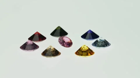 .beautiful yellow diamonds in different size on white background. Stock Footage 252433086