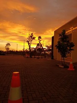 Beautiful Yellow sunset Stock Photos