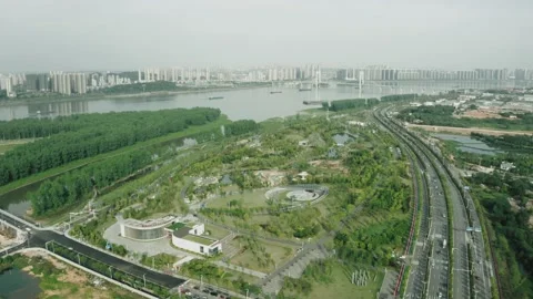 Beautiful Yinxingwan Park Stock Footage 166029206