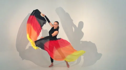 Beautiful young acrobat dance in slow motion Stock Footage 48862430