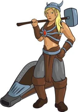 Beautiful young blacksmith Stock Illustration