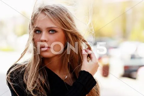 Beautiful young blonde woman Stock Photos