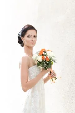 Beautiful young bride Stock Photos