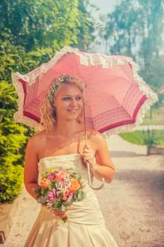 Beautiful young bride Stock Photos