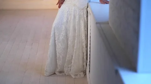 Beautiful young bride posing dolly slow motion Stock-Footage 68109694