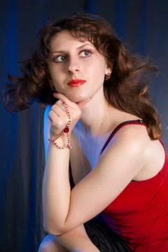 Beautiful young brunette Stock Photos
