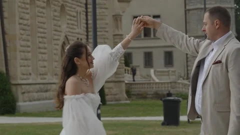 A beautiful young couple, a guy and a girl, a couple in love. Stock Footage 340566645