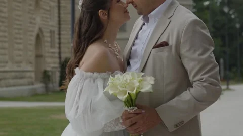 A beautiful young couple, a guy and a girl, a couple in love. Stock Footage 340566718