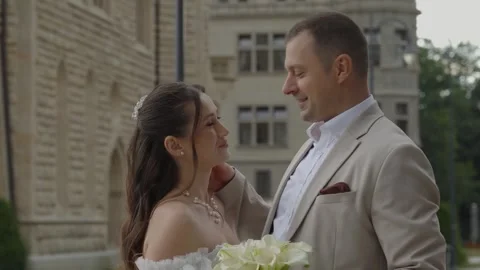 A beautiful young couple, a guy and a girl, a couple in love. Stock Footage 340566720
