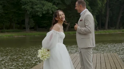 A beautiful young couple, a guy and a girl, a couple in love. Stock Footage 340566732