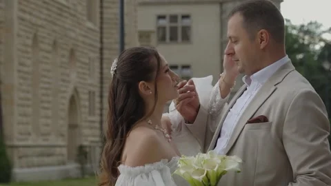 A beautiful young couple, a guy and a girl, a couple in love. Stock Footage 340566760