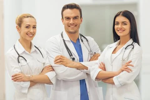 Beautiful young doctors Stock Photos