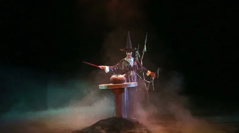 Beautiful young elf doing magic Stock Footage 64761334