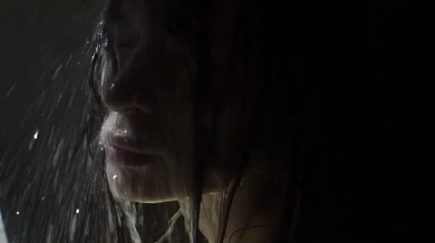 Beautiful young girl taking a shower, sl... | Stock Video | Pond5
