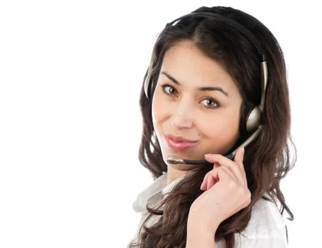 Beautiful young helpdesk operator Stock Photos
