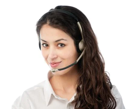Beautiful young helpdesk operator Stock Photos