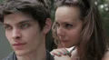 beautiful young man kissing his girlfriend on the forehead HD Footage