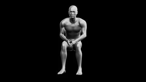 Beautiful young man posing, isolated on black background. 3d illustration (.. Stockillustratie